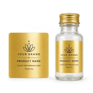 Custom Gold Foil Medicine Vial Bottle Stickers Waterproof Adhesive Sticker Labels OEM Private Logo Printing for Pharma Vial Use