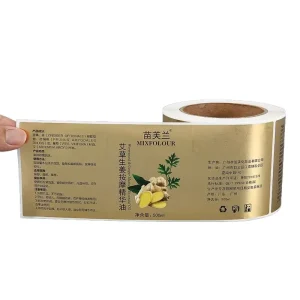 Custom Gold Foil PVC Die Cut Self Adhesive Labels Sticker Waterproof Vinyl Printing Packaging Label for Shampoo Supermarket