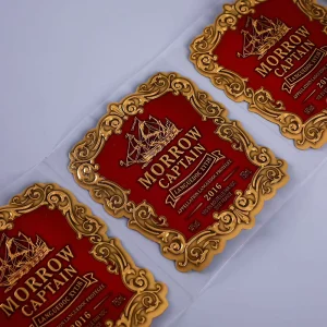 Custom Gold Foil Stickers for Beverage & Beer Labels Eco Friendly Waterproof Adhesive Aluminum Foil Stickers Glossy Matt Coating