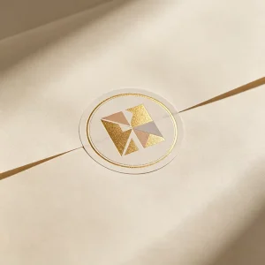Custom Gold Stamping Brand Logo Circle Stickers for Packaging Label Adhesive Vinyl Waterproof Sealing Label Sticker