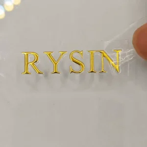 Custom Golden 3D Logo Metal Decals Customized Self Adhesive Transfer Stickers for Brand logo