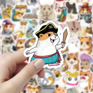 Custom Hamster Die Cut Vinyl Waterproof Stickers for Kids DIY Notebook Journal Scrapbooking Creative Animal Themed Design