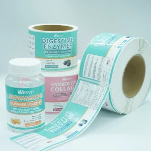 Custom Health Care Products Label Sticker UV Printed Vinyl Supplement Labels for Bottles for Food and Pharmaceutical Use