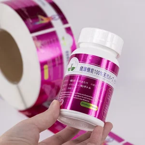 Custom Health Care Products Plastic Bottle Label Adhesive Supplement Label Pantone Color Print Logo Embossed Spot UV Sticker