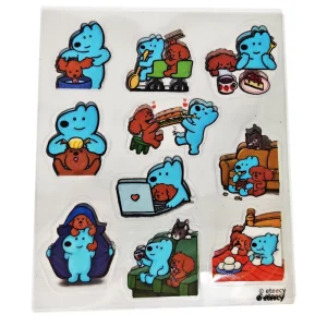 Custom High Quality Cartoon Vinyl Logo Pack Shiny Waterproof Self Adhesive A4 A5 Kiss Cut Sheets Sticker Label