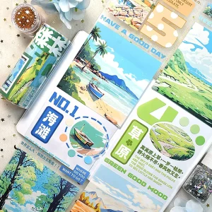 Custom High Quality Large Size PET Washi Tapes Sticker Rolls for Journal Scrapbook