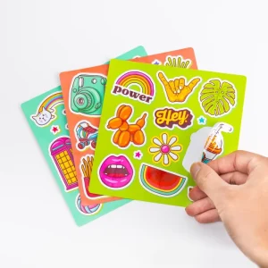 Custom High Quality Logo Waterproof Transparent Glossy Vinyl Kiss Cut Stickers Paper Set Advanced Packaging Labels