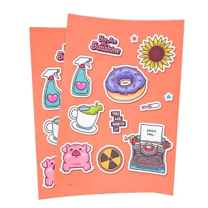 Custom High Quality Self Adhesive Cartoon Animal Design Vinyl Sticker 100pcs Durable Waterproof for Children Die Cut