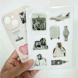 Custom High Quality Strong Adhesive Soft Gel Domed 3D Clear Resin Epoxy Stickers on A6 Sheets for Phone Case