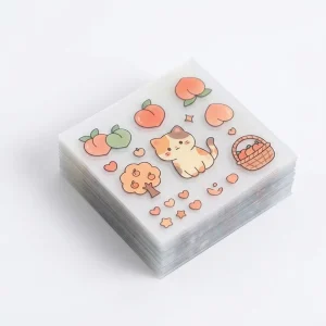 Custom High Transparency PET Sticker Waterproof Adhesive Label Cartoon Design Cup Glass Bottle Packaging Sticker