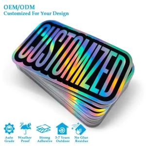Custom High-definition Printing Die Cut Vinyl Laser Sticker Self Adhesive Waterproof Hologram Sticker