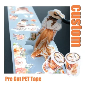 Custom High-end Die Cut Matte PET Tape Sticker Rolls for Journaling