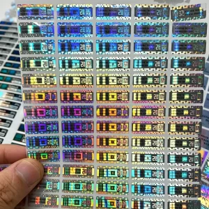 Custom Holographic Adhesive Labels Waterproof Laser Holographic Security Labels Cosmetic Packaging Hologram Decals Stickers