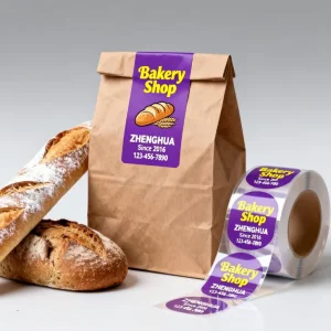 Custom Holographic Printing Vinyl Packaging Stickers Sheet Bakery Food Packing Bottle Adhesive Label Stickers