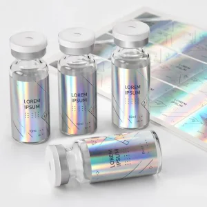 Custom Holographic Small Bottle Labels Waterproof Vinyl Stickers For Cosmetic Vials