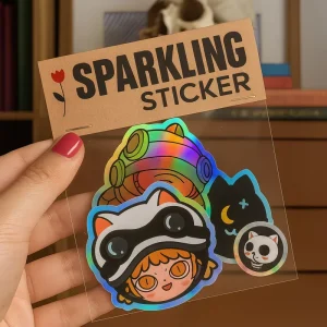 Custom Holographic Sticker Packs Waterproof Vinyl Die Cut Stickers Set For Brand Promotion And Gift