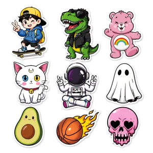 Custom Holographic Stickers UV-resistant Vinyl Waterproof Die-cut Stickers Logo Self-adhesive Labels Cartoon Labels Packaging