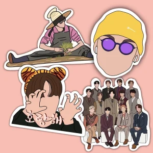 Custom Holographic Vinyl PVC Decal Kpop Cute Cartoon Waterproof Lightstick Stickers for Idol