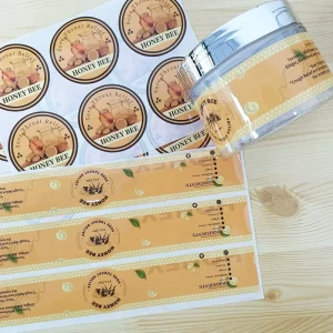 Custom Honey Food Labels Your Design Printing Waterproof Custom Honey Sticker Labels for Jars