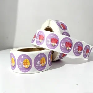 Custom Icon Round Label Sticker Rolls Vinyl Self Adhesive Waterproof Durable UV Packaging Labels for Craft