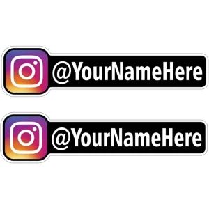 Custom Insta Vinyl Decal Personalized Stickers with Name Social Media Decal Stickers Waterproof UV Protected