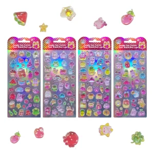 Custom Kawaii Puffy Jelly Resin Epoxy Decorative Stickers for Phone Decals