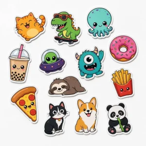 Custom Kawaii Suitcase Stickers Personalized Waterproof Vinyl Kiss Cut Stickers for Travel Luggage Die-cut Waterproof Sticker