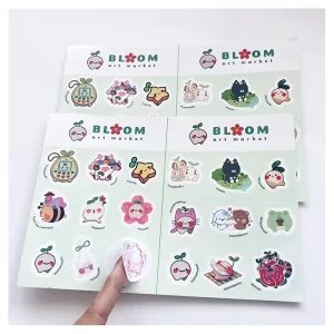 Custom Kiss Cut Weather Protected Glossy Lamination Sticker Sheets Package Sticker Label Waterproof Vinyl Stickers