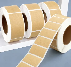 Custom Kraft Paper Label Removable Writable Gift Label Self Adhesive Vinyl Brown Label for Bottle Jar Storage Wedding Decoration