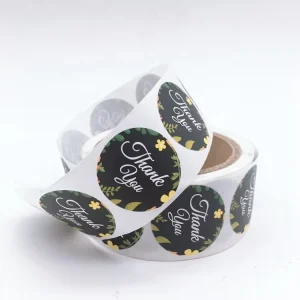 Custom LOGO Self Adhesive Roll of Thank You Stickers Promotional Packaging Label