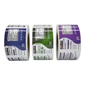 Custom Label Logo Stickers Waterproof Vinyl PVC Nutrition Supplement Health Product Printed Plastic Bottle Packaging Labels