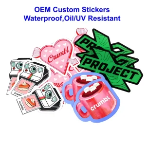 Custom Label Stickers Glossy Laminated Vinyl Stickers Waterproof UV Resistant Outdoor Die Cut Decals