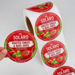 Custom Labels Round Waterproof Vinyl Self-Adhesive Stickers Brand Logo Food Jars Packaging BOPP Plastic Bottle Printing