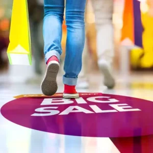 Custom Larger Size Advertising Indoor Supermarket Promotion Floor Adhesive Sticker