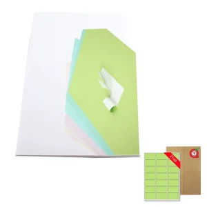 Custom Light Green 21UP Price Tag Logo Sticker Tissue Paper Food Packaging A4 Barcode Labels for Laser Inkjet Printer