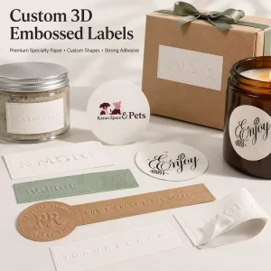 Custom Logo 3D Brand Label for Packaging Labels of Food Alcohol Beverages Enterprises Cosmetics Grocery Supermarket