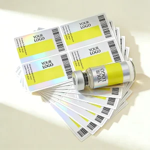 Custom Logo 3ml Vial Adhesive PVC Vinyl Waterproof Breathable Heat Resistant Peptide Labels Barcode Hologram Stickers Strong