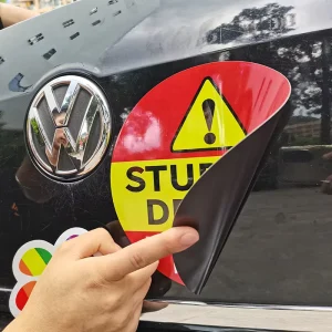 Custom Logo Car Magnetic Bumper Sticker Soft Magnet Car Door Sign for New Student Drivers UV Printed