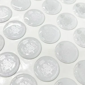 Custom Logo Crystal Label White Silicone Epoxy 22mm Dome Decal Tv Logo Sticker Clear Epoxy Resin for Badges