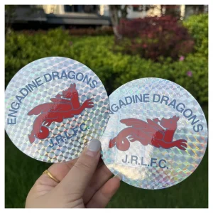 Custom Logo Cute Kawaii Anime Waterproof Glossy Vinyl Hologram Laser Sticker Glitter Square Pattern Holographic Die Cut Sticker