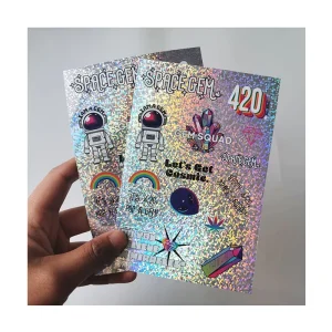 Custom Logo Cute Metallic Laser Shiny Glitter Holographic Hologram Sticker Sheet