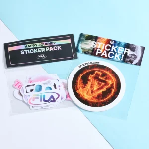 Custom Logo Die Cut Sticker Pack UV Proof and Waterproof Cartoon PVC Vinyl for Crafts Candles Photo Frames with Header Card