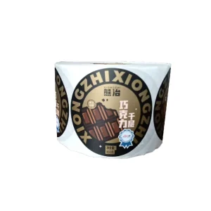 Custom Logo Die-Cut Vinyl & PET Chocolate Cake Packaging Stickers Strong Adhesive Rolled