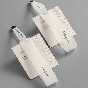 Custom Logo Frosted Waterproof Cardboard Rectangle Hang Tags Business Printed T Shirts Jackets Shoes Translucent Embossing
