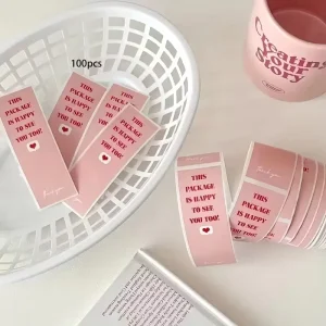 Custom Logo High Quality Adhesive Labels Roll for Gift Wrapping Card Making and Retail Packaging Decor