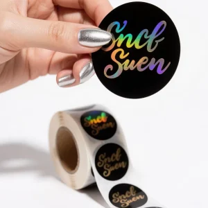 Custom Logo Label Sticker Print Adhesive Waterproof Vinyl Paper Round Stickers Roll Packaging Labels Custom Stickers