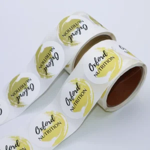 Custom Logo Label Sticker Print Adhesive Waterproof Vinyl Paper Round Thank You Stickers Roll Packaging Labels Custom Stickers