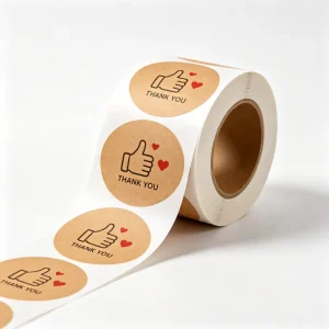 Custom Logo Matte Colored Kraft Paper Labels Waterproof Oilproof Self Adhesive Sealing Stickers for Brand Packaging