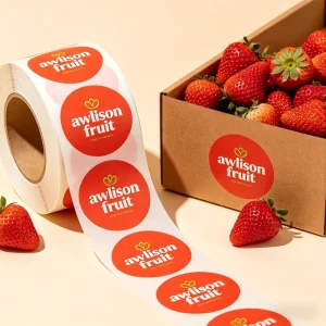 Custom Logo Packaging Sticker Printing Vinyl Waterproof Food Round Label Sticker Roll Stickers