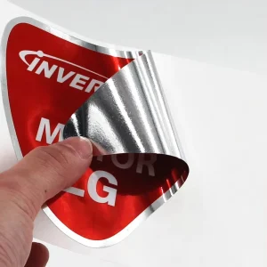 Custom Logo Printing Service Die Cutting Irregular Shape Sticker Glossy Silver Paper Waterproof Labels for Washing Machine